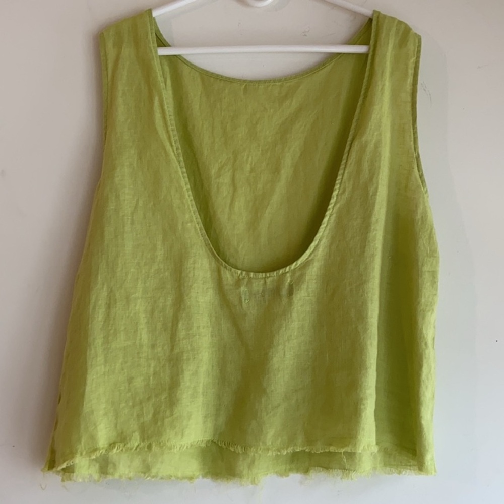 Reformation Linen Scoop Back Top
